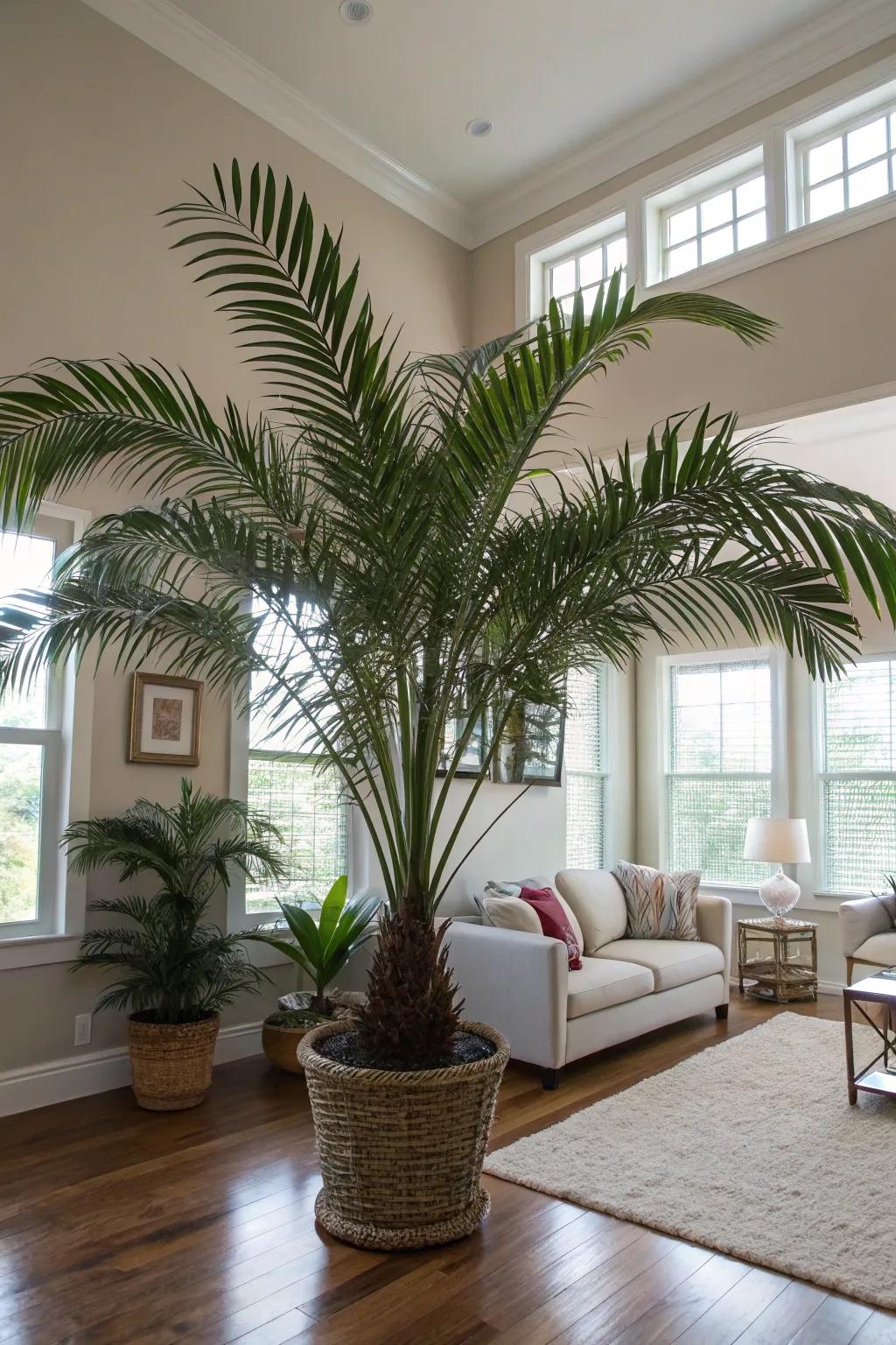Incorporate theatrical elegance within your space utilizing a regal palm.