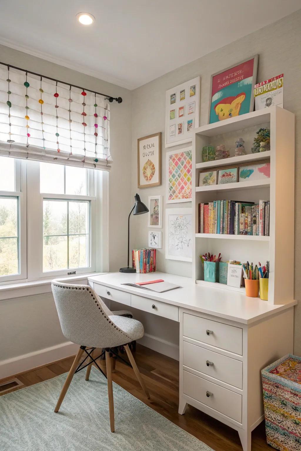 An elevated desk that amalgamates panache with functionality.