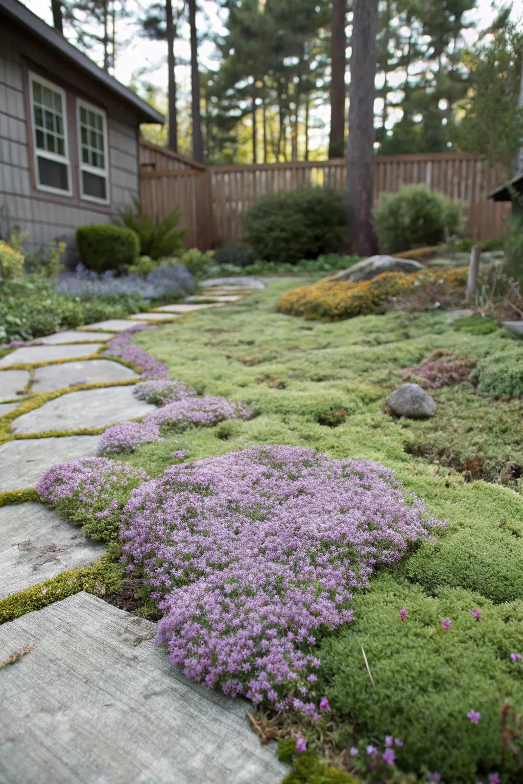 Lush ground covers that endure the demands of a pet-supportive garden.