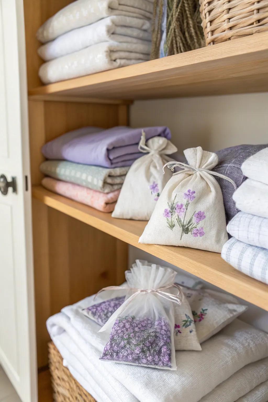 Lavender sachets that keep your linens smelling delightful.