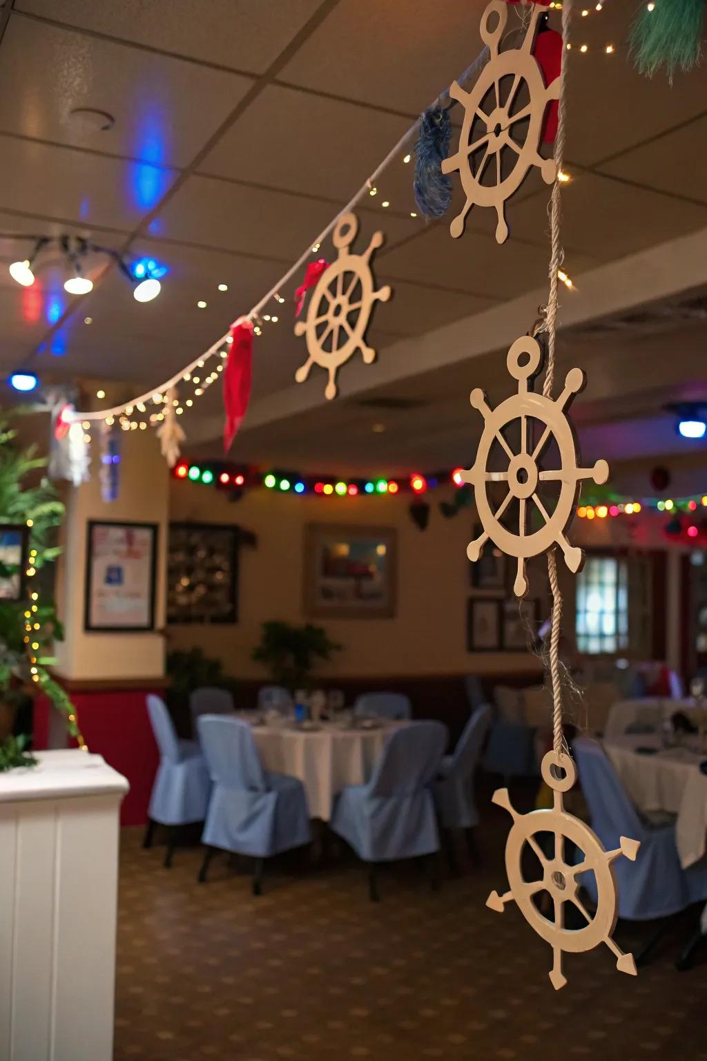 A nautical garland adds a playful touch to your decor.