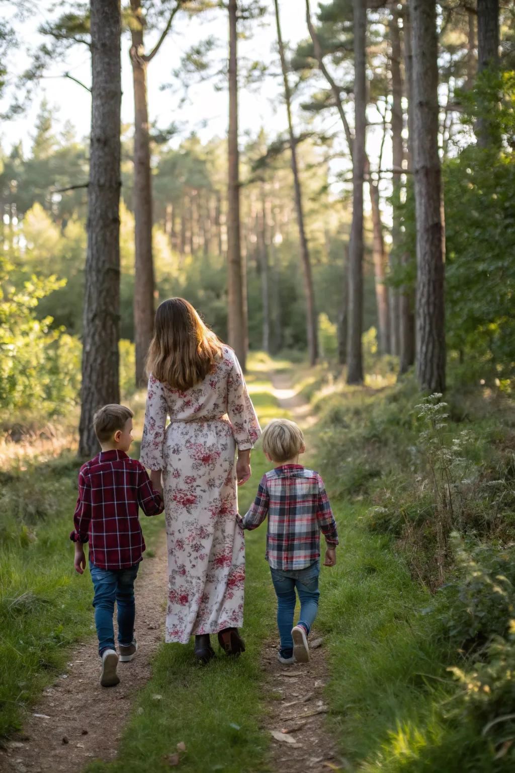 Natural textures add depth and warmth to family photos.