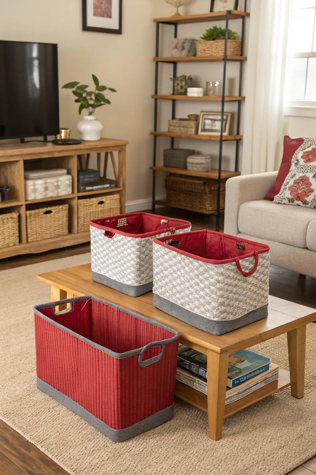 Practical decor aids in maintaining order while adding style.