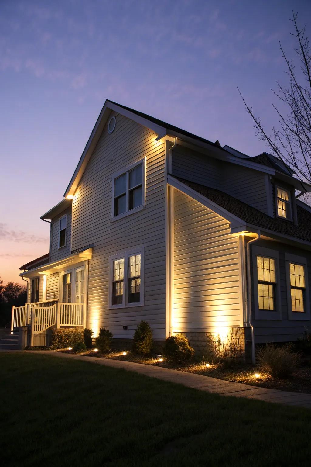 Integrated lighting enhances elegance and safety.