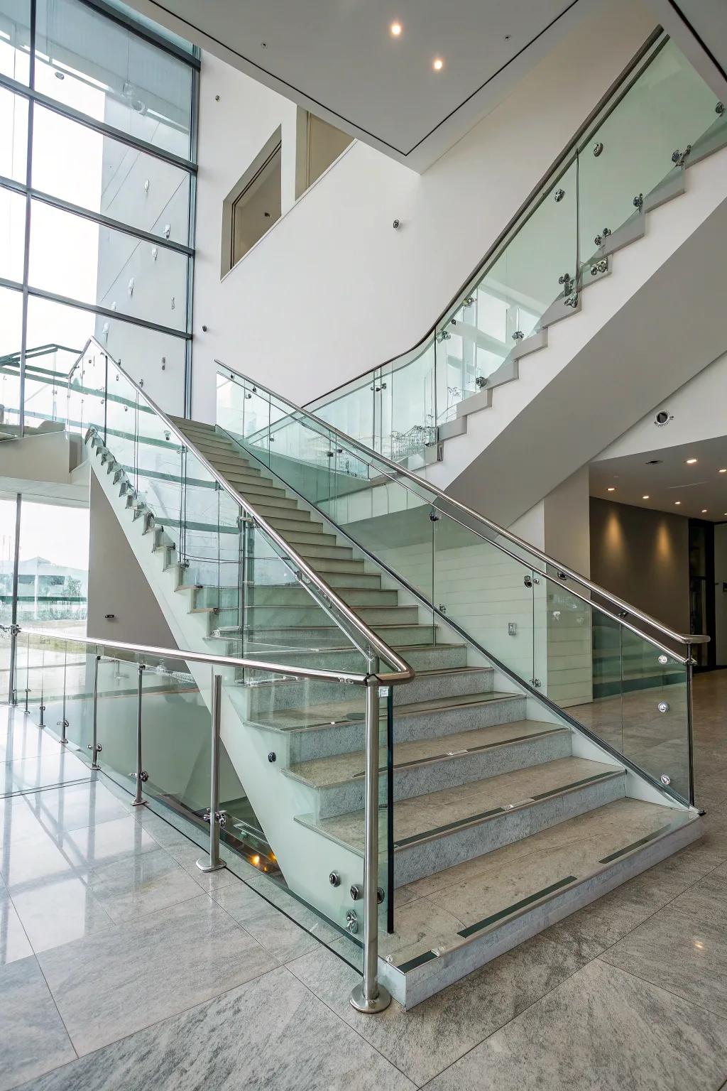 Open up your space with sleek glass elements.