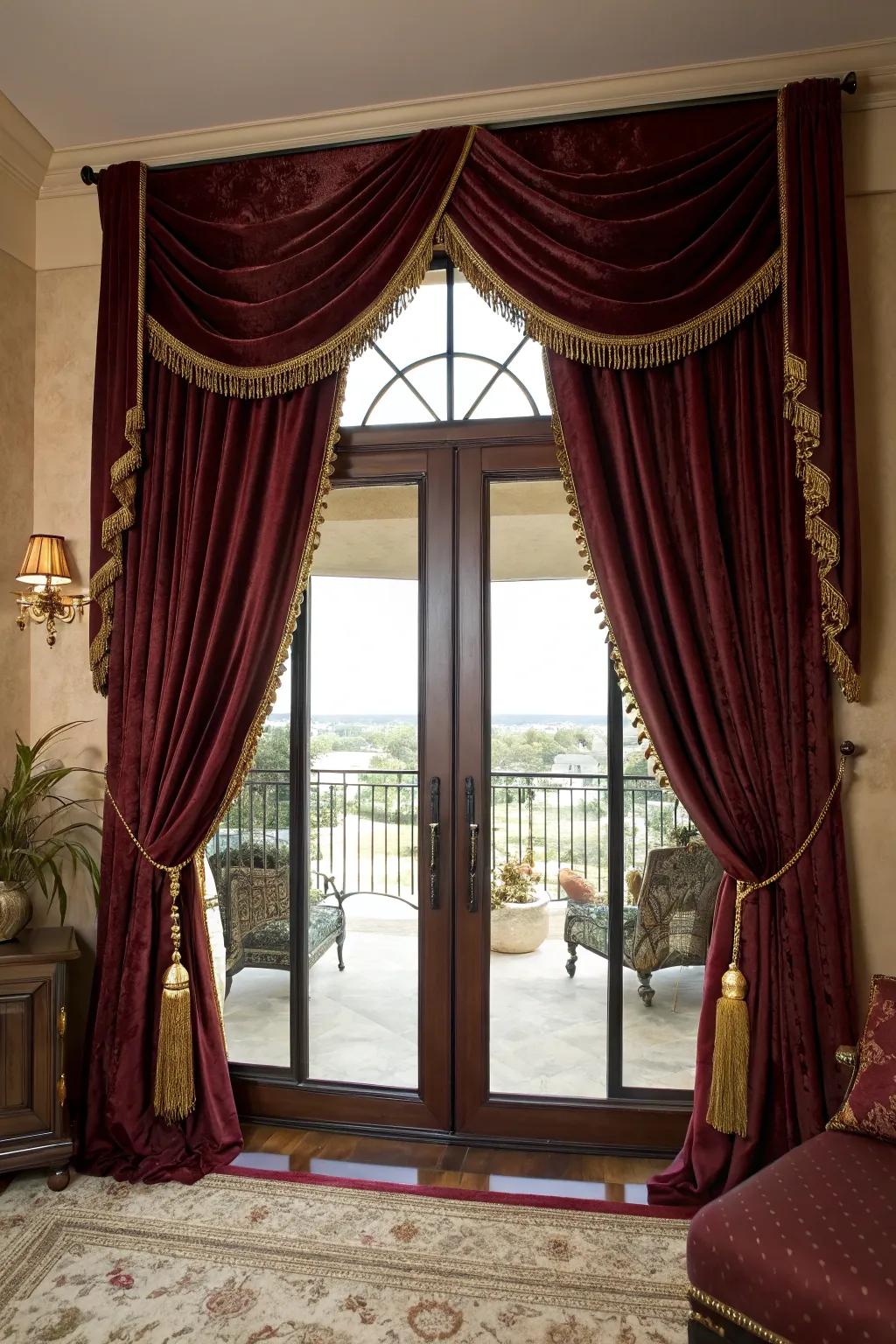 Velvet drapes delivering both luxury and coziness