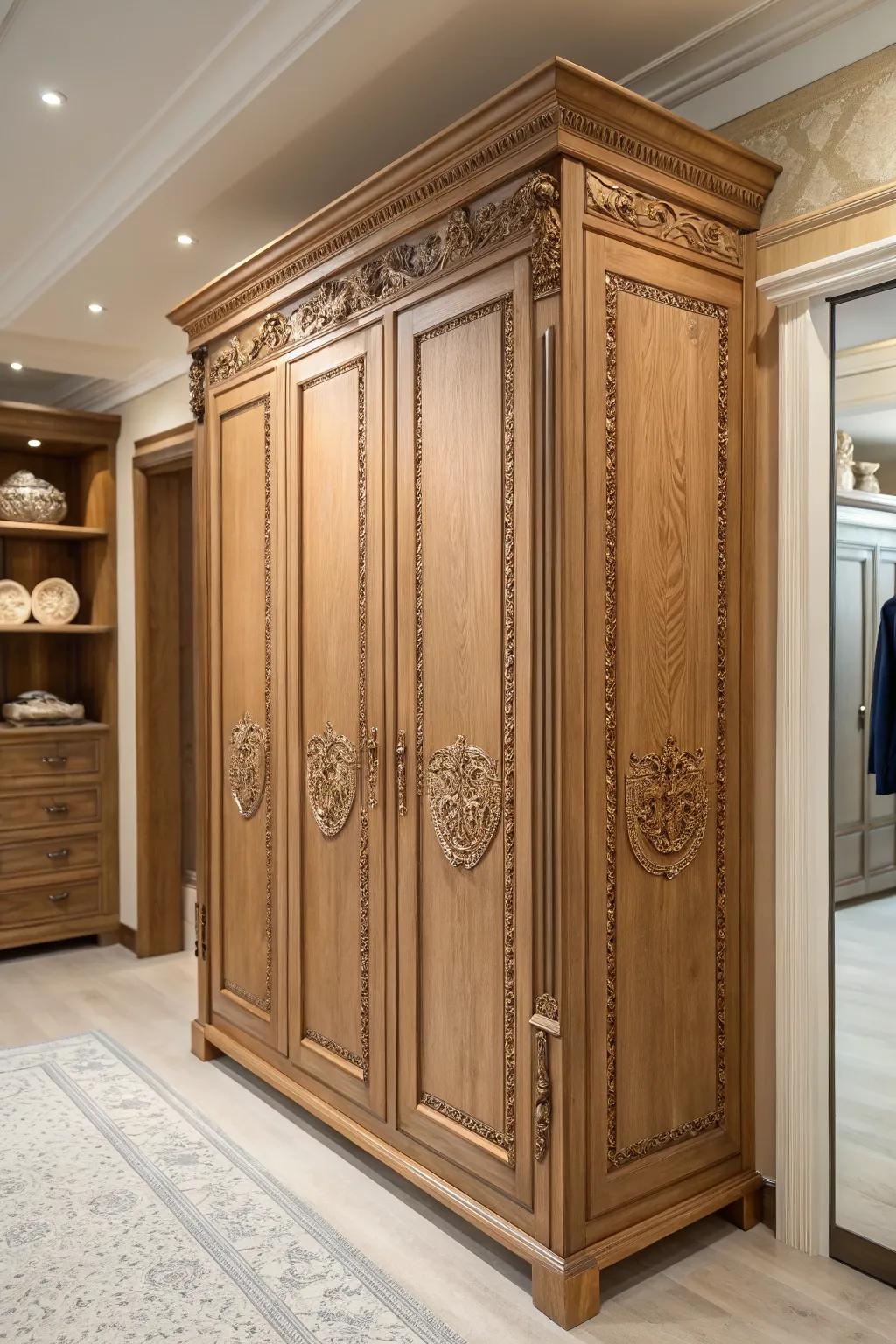 Decorative elements elevate your closet's design.