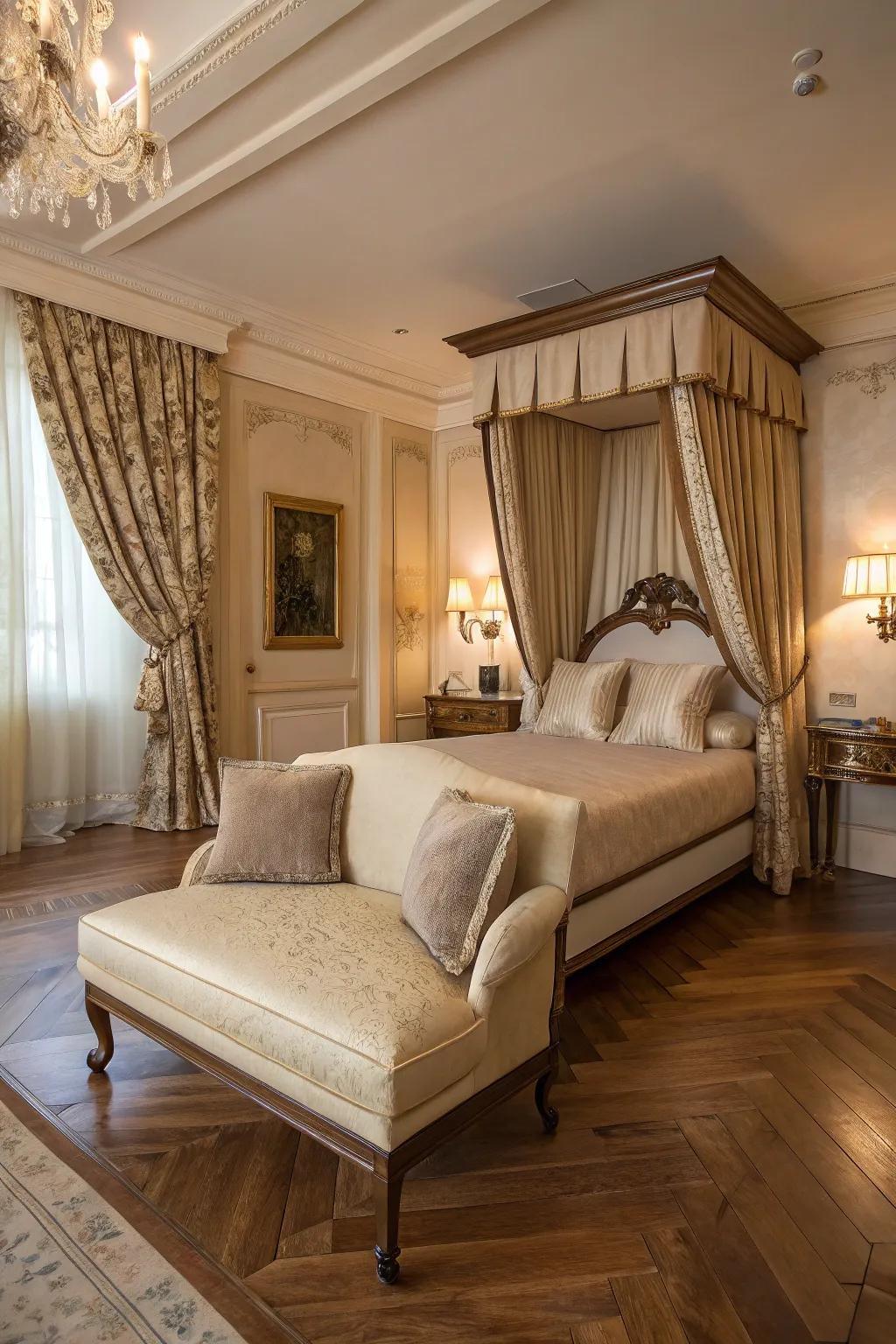 Chaise lounges provide elegance and comfort for ultimate relaxation, creating a personal retreat.