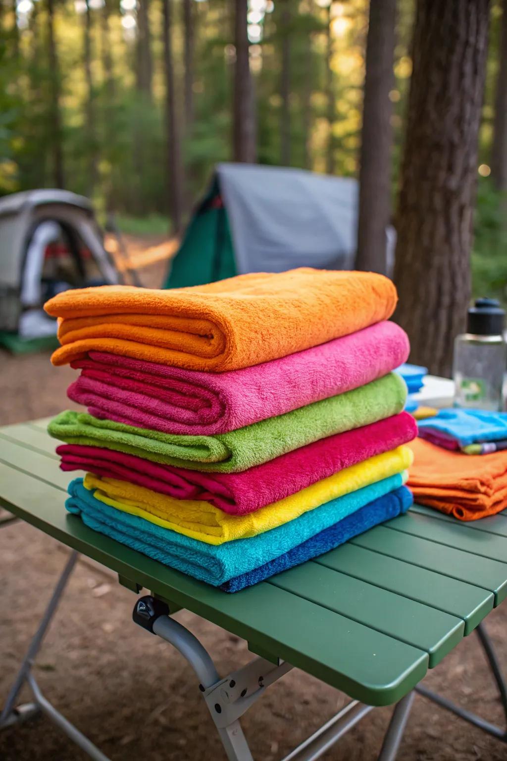 Maintain the cleanliness of your kitchen space using outdoor towels that dry quickly.