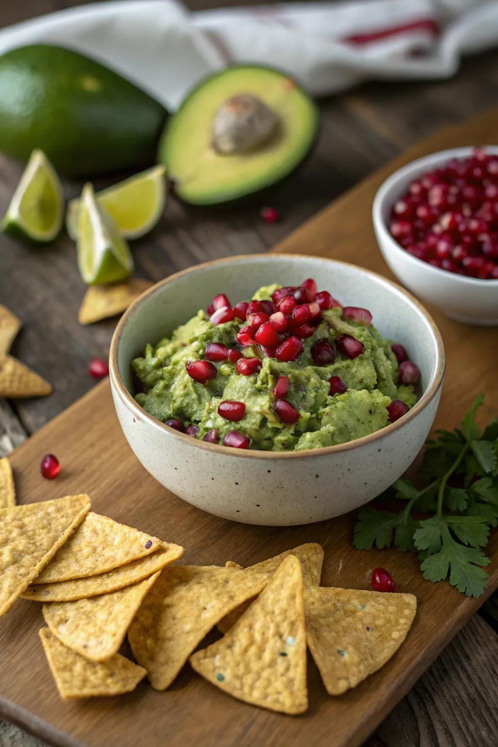 Grainy tropical fruit dip adds a festive twist to a classic.