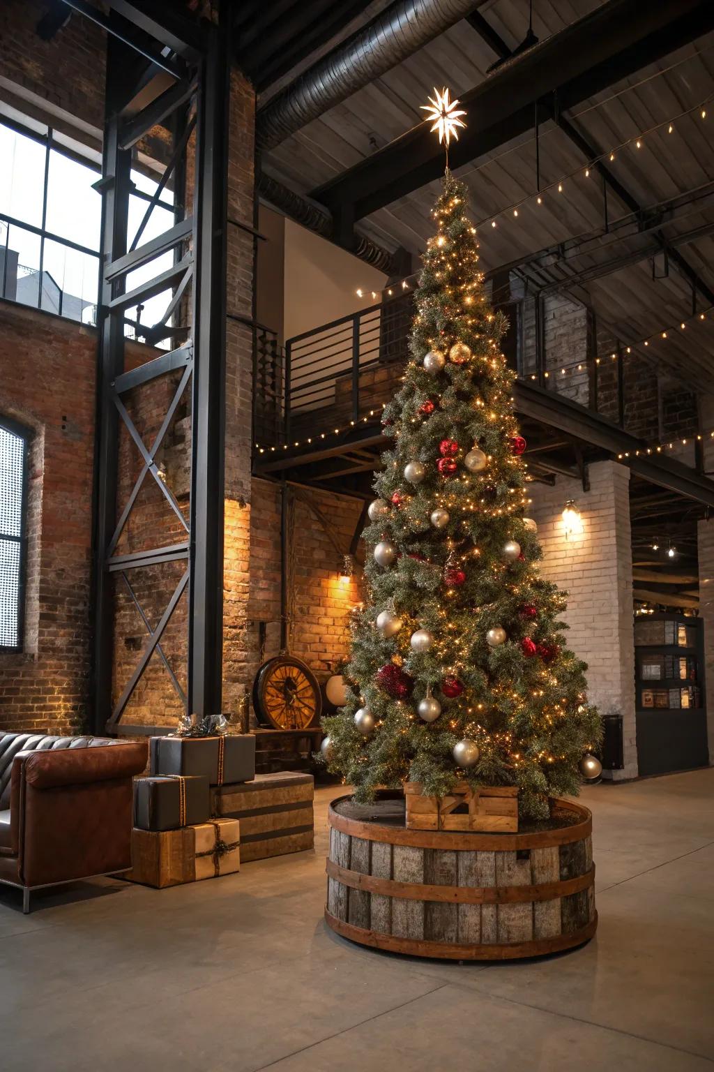 A metropolitan edge theme grants your tree a singular urban chic.