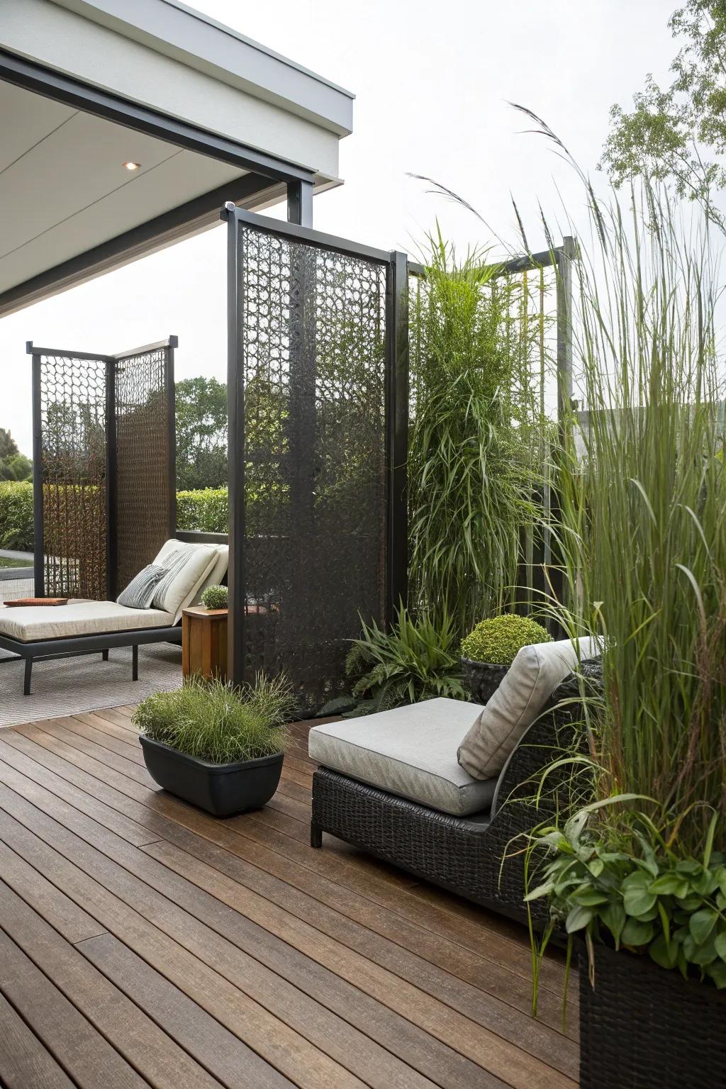 Private zones on your deck offer a personal sanctuary for relaxation.