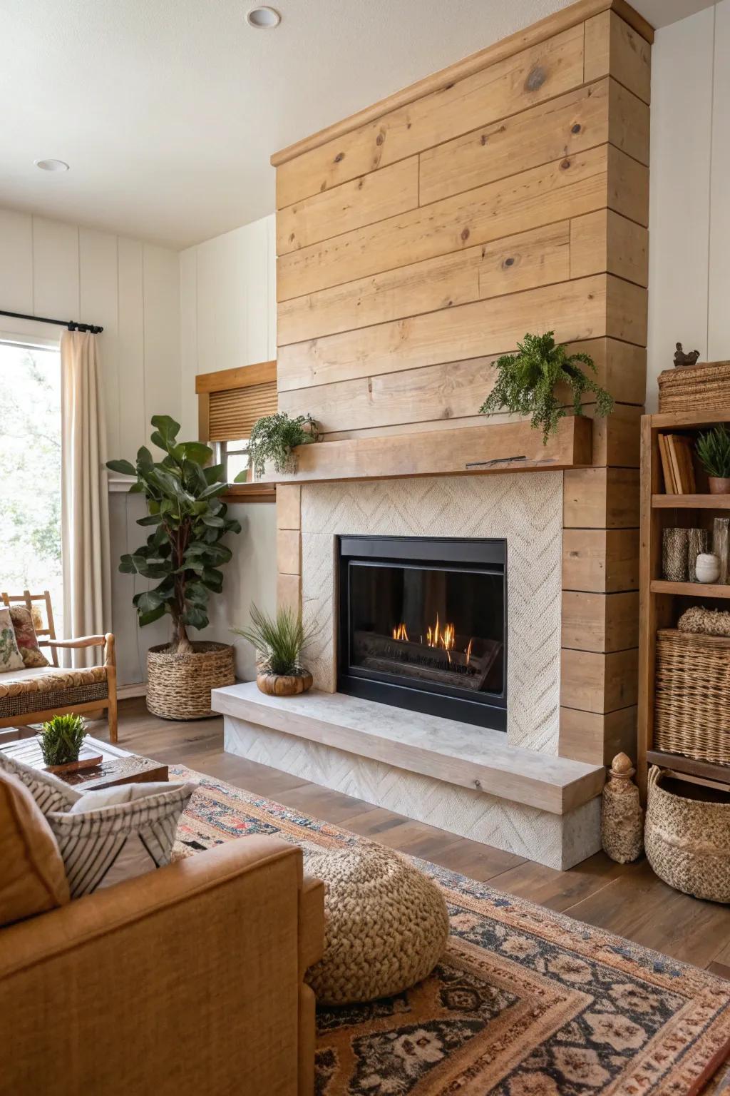 Natural timber introduces organic snugness and an earthy sentiment.
