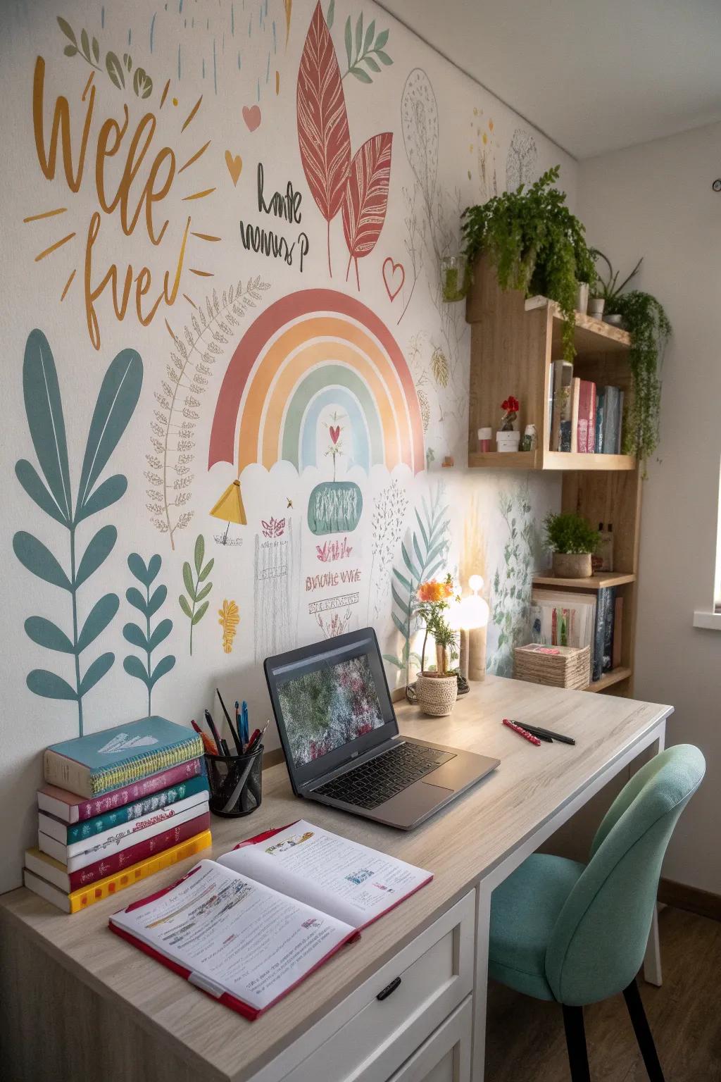 An inspiring mural that transforms the learning space.
