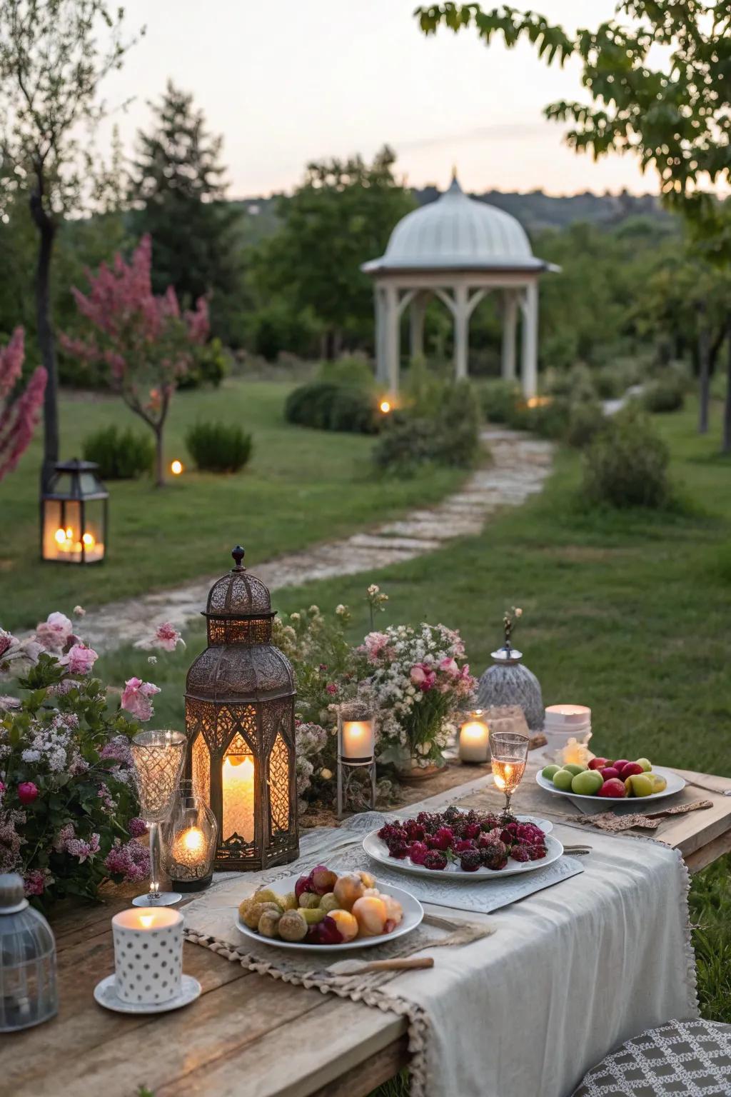 Al fresco dining with garden accents