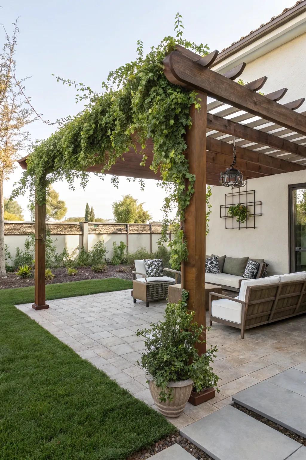 Stay cool and stylish with trellises or shade sails.