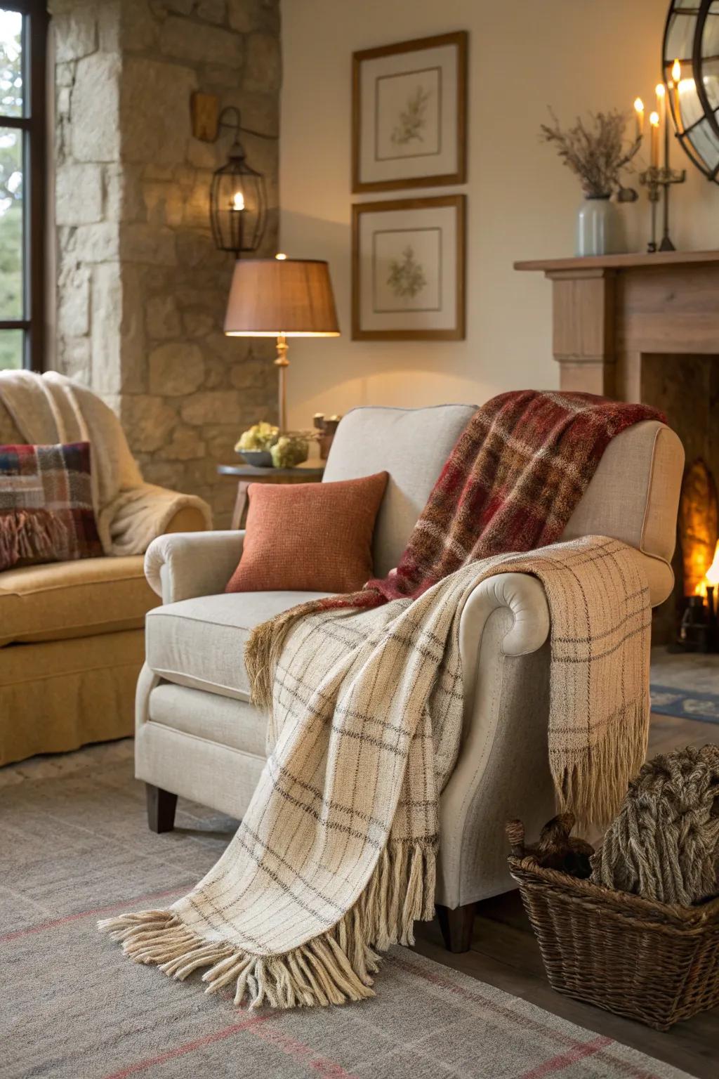 Heartwarming shawls afford instantaneous coziness for the holiday season.
