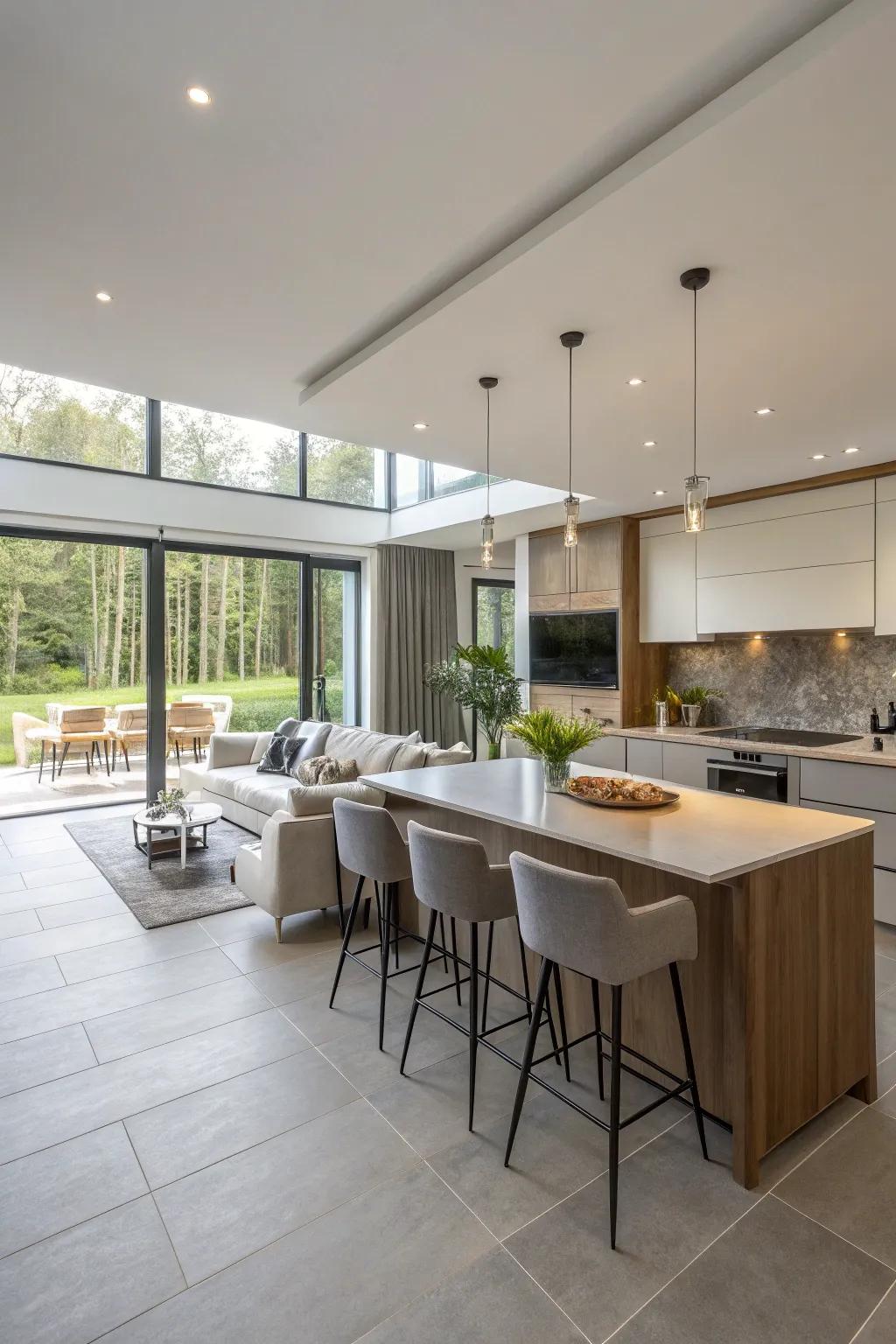 A seamless layout enhances the functionality and atmosphere of the space.