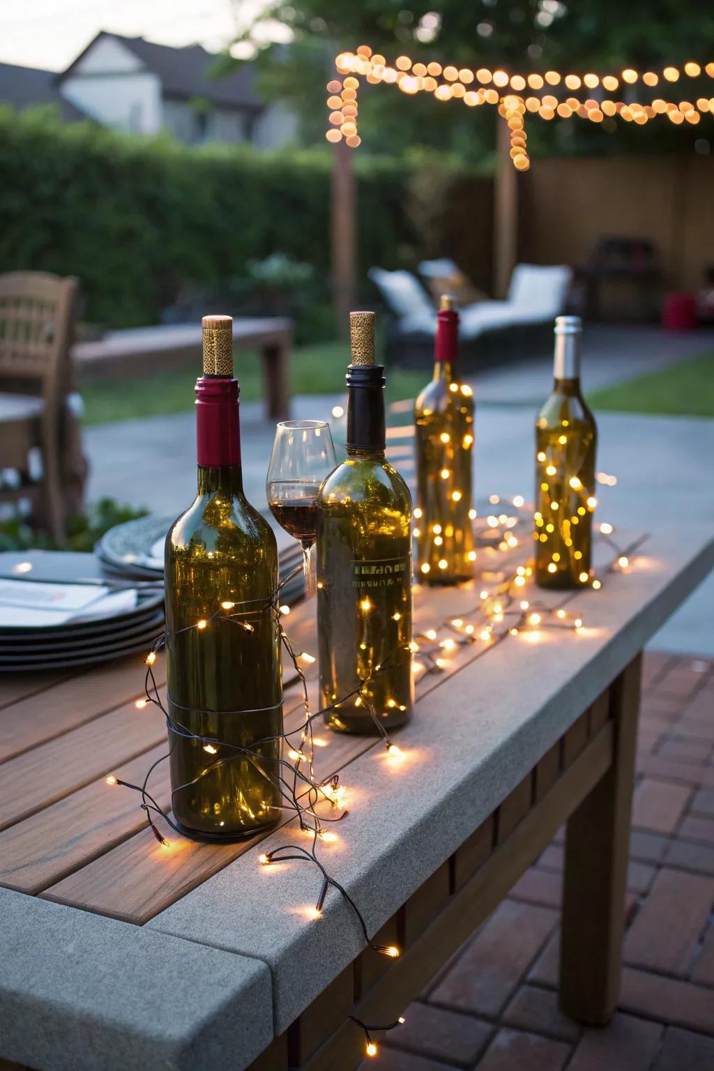 Add a hint of creativity using DIY bottle lights.