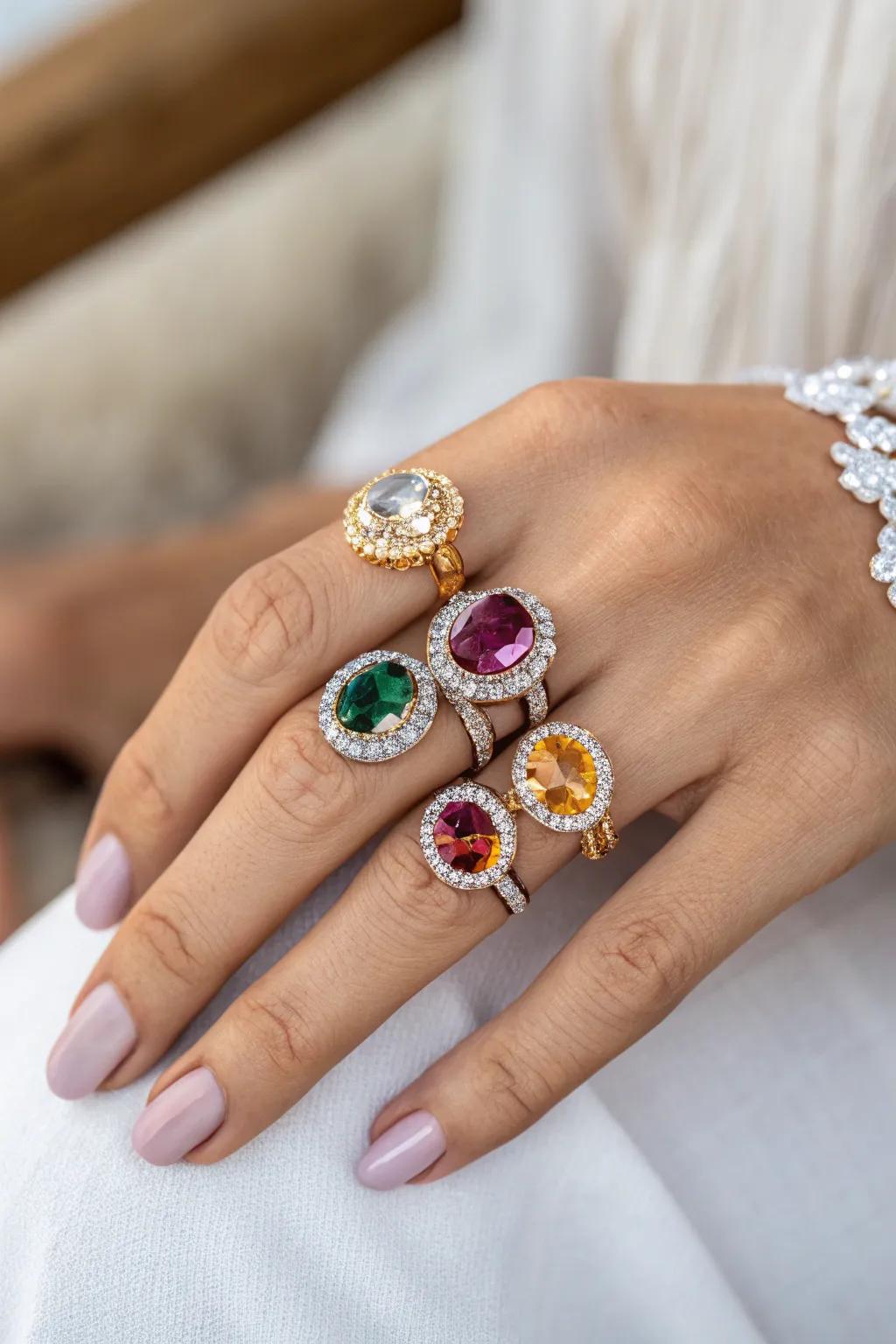 Elegant Gemstone Accented Rings