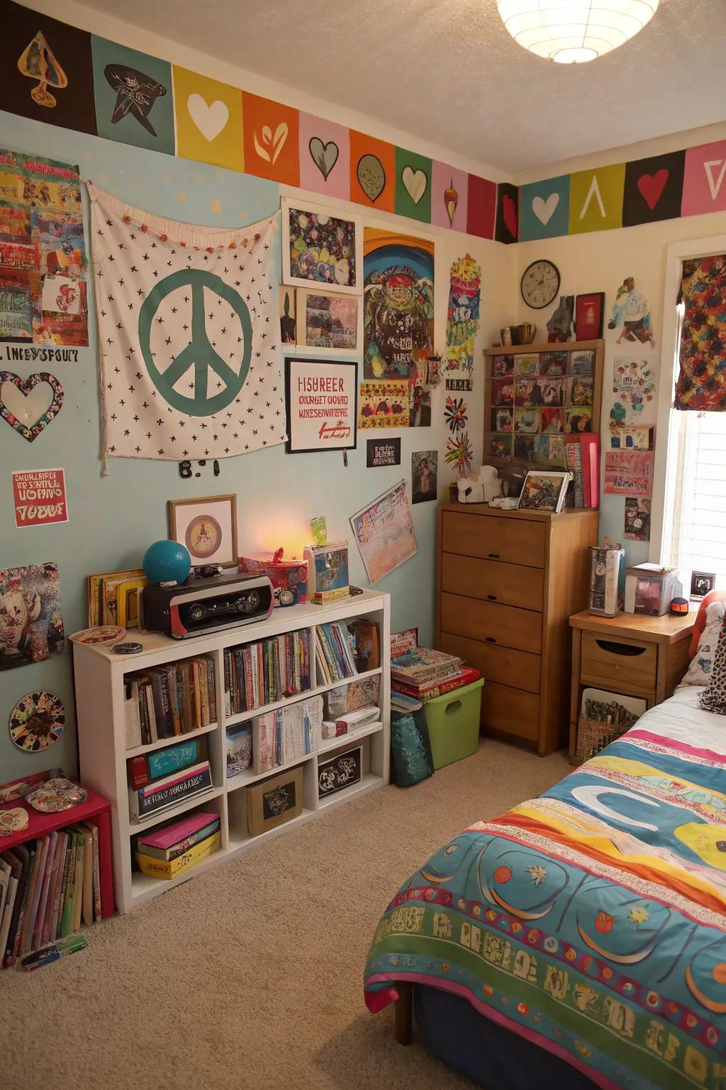 An eclectic mix of styles creates a dynamic and inviting teen room.