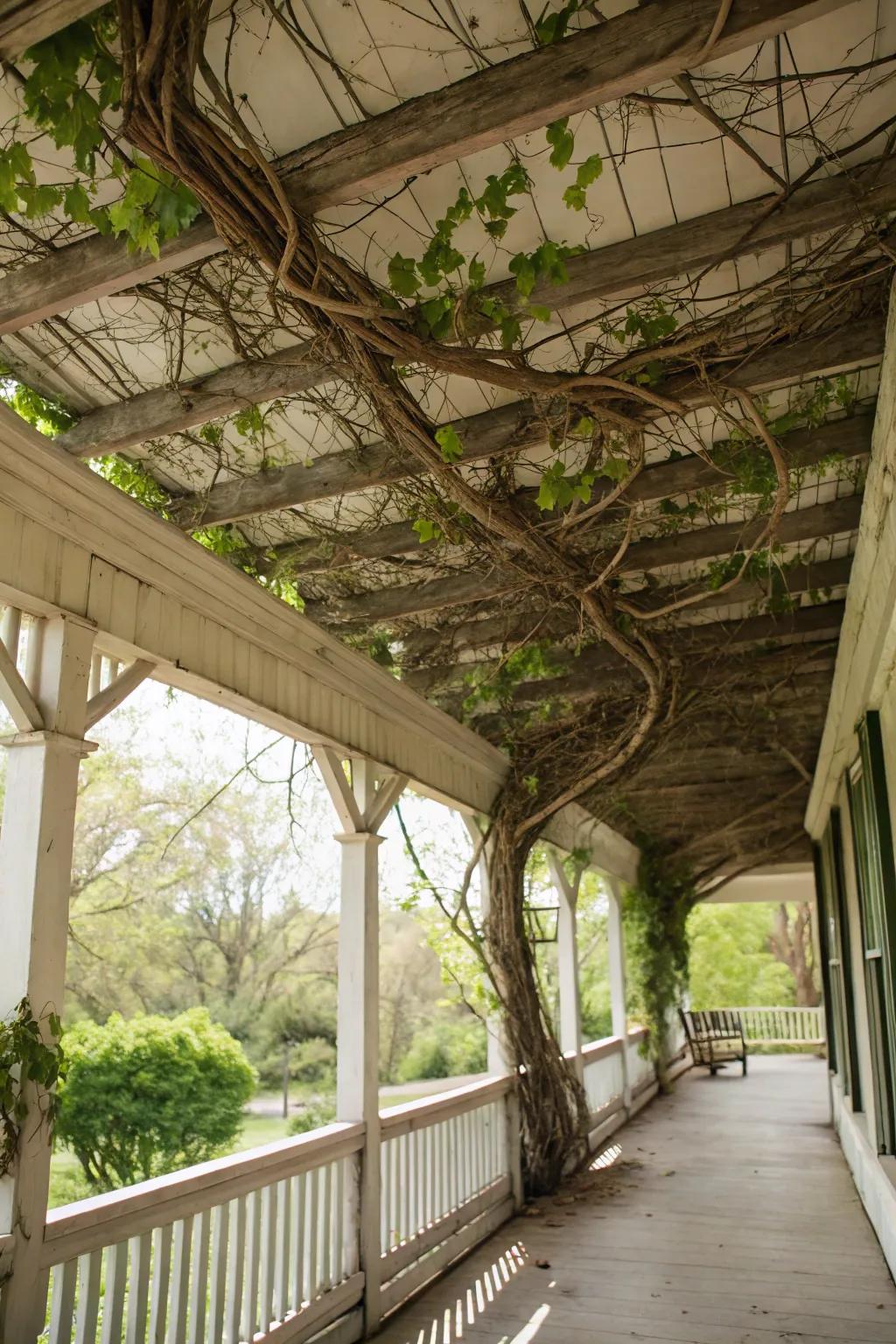 Natural components convey an organic sentiment to the roof.
