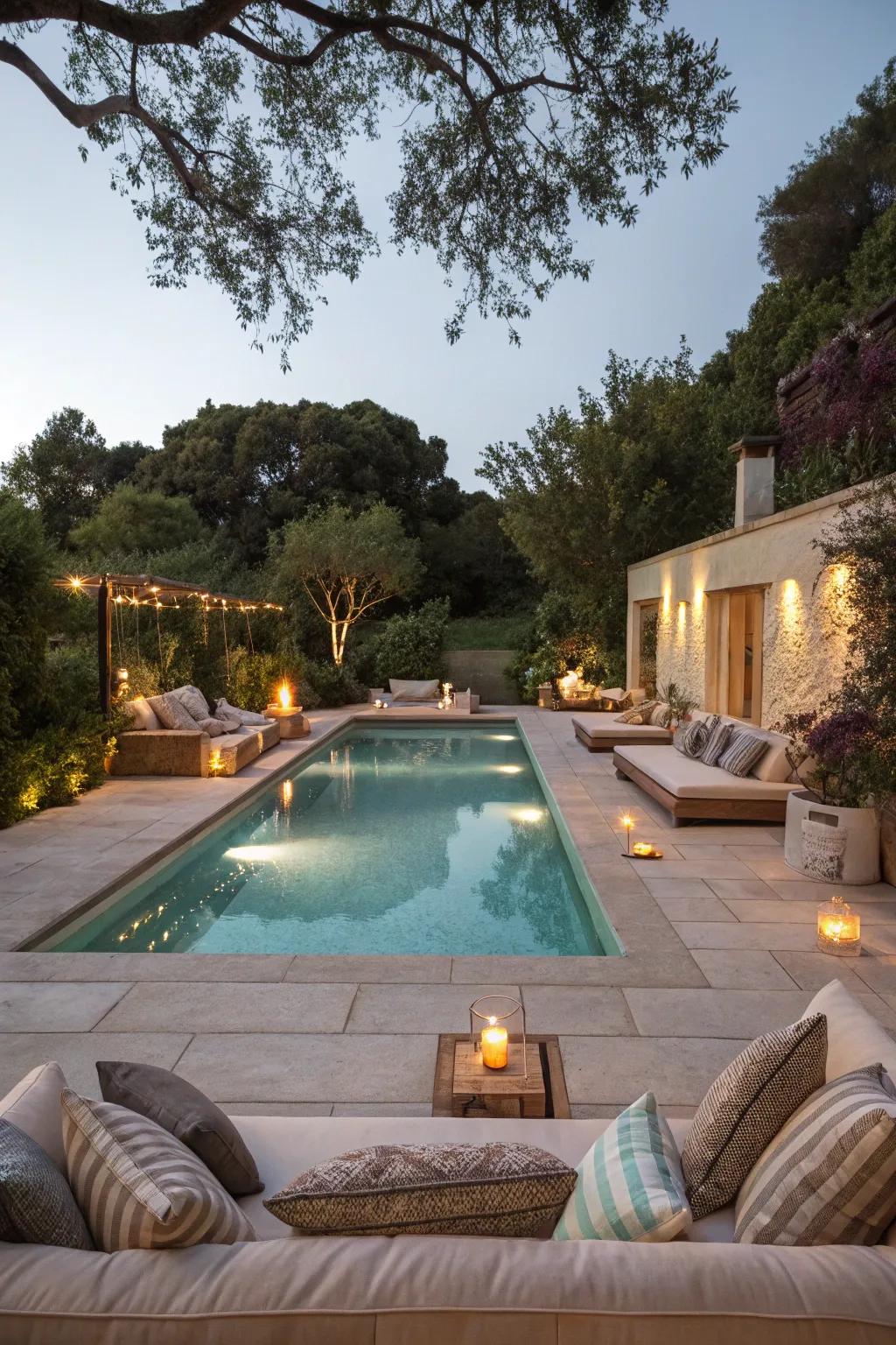 Seating corners deliver ideal spots for quiet relaxation.