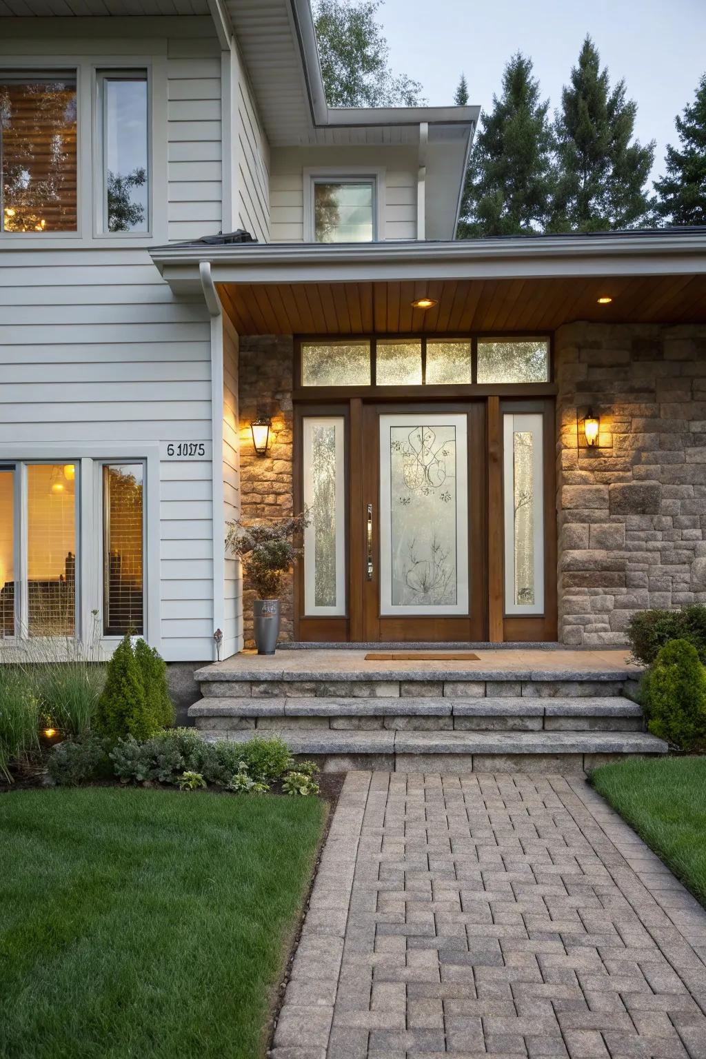Obscured glass offers seclusion while maintaining natural illumination.