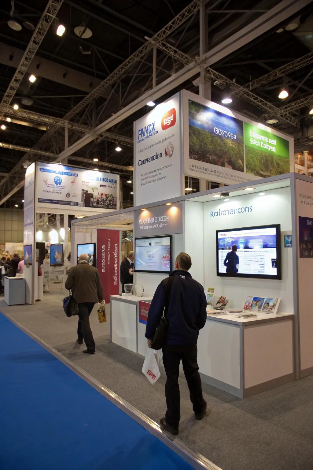 Digital elements modernize your booth and attract attention.