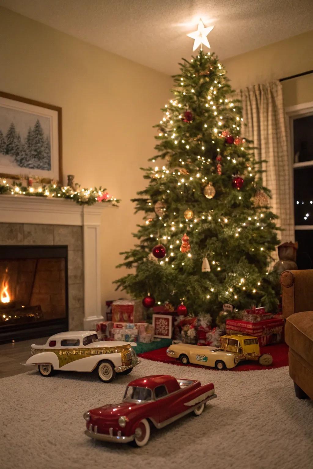 Throwback toys append whimsy and awe to holiday décor.
