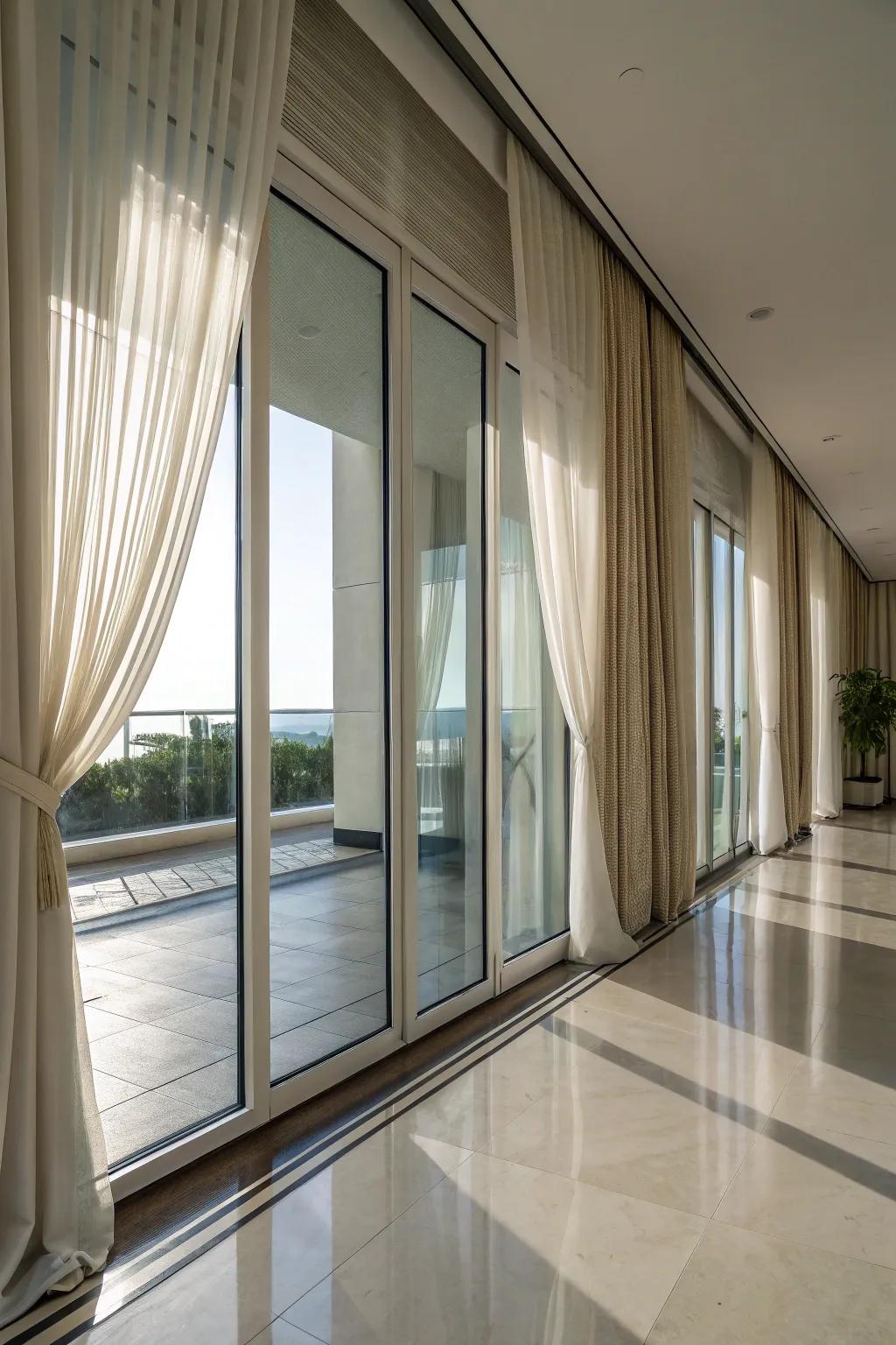 Undulating fold drapery offering modern fluidity and simplicity