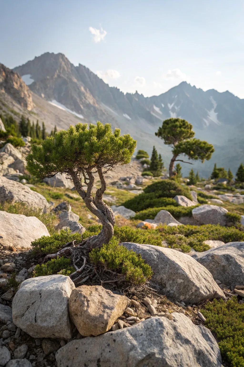With adorable miniature trees, a hint of forest.
