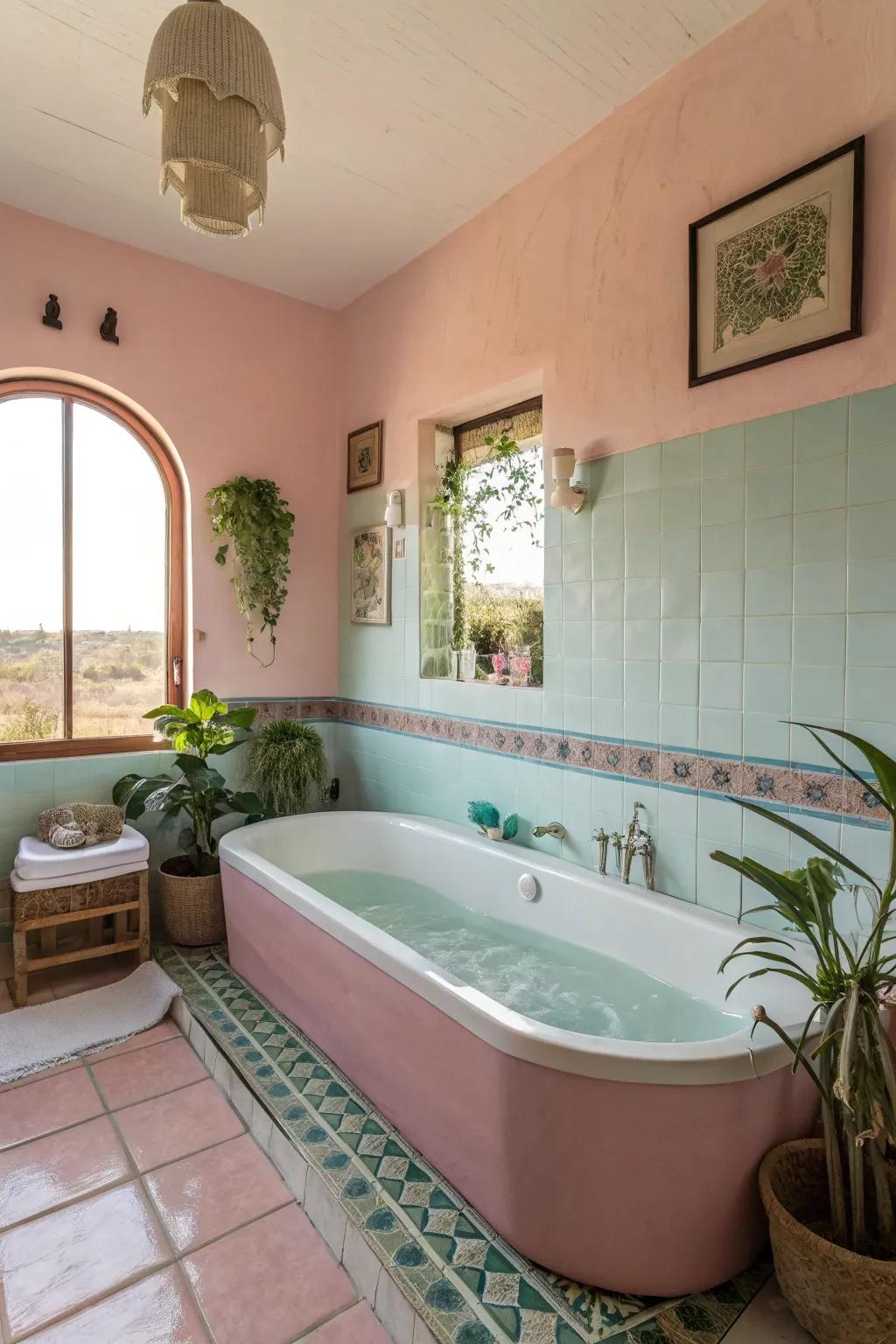 Muted chromaticities alleviate your bathroom ambiance with calmness.