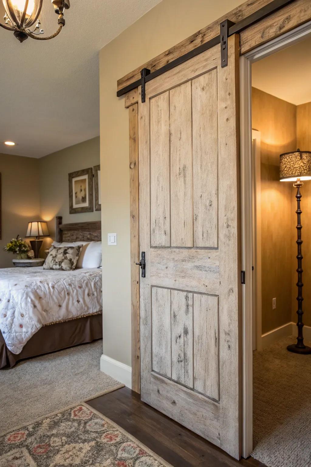 Rustic distress brings a cozy, lived-in charm to your bedroom.