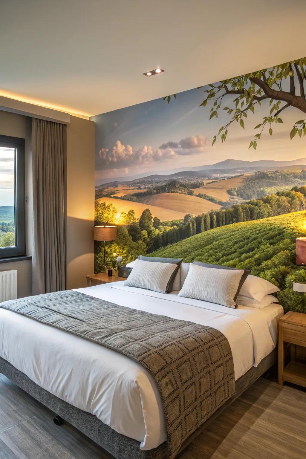 Wall murals create a stunning and captivating backdrop.