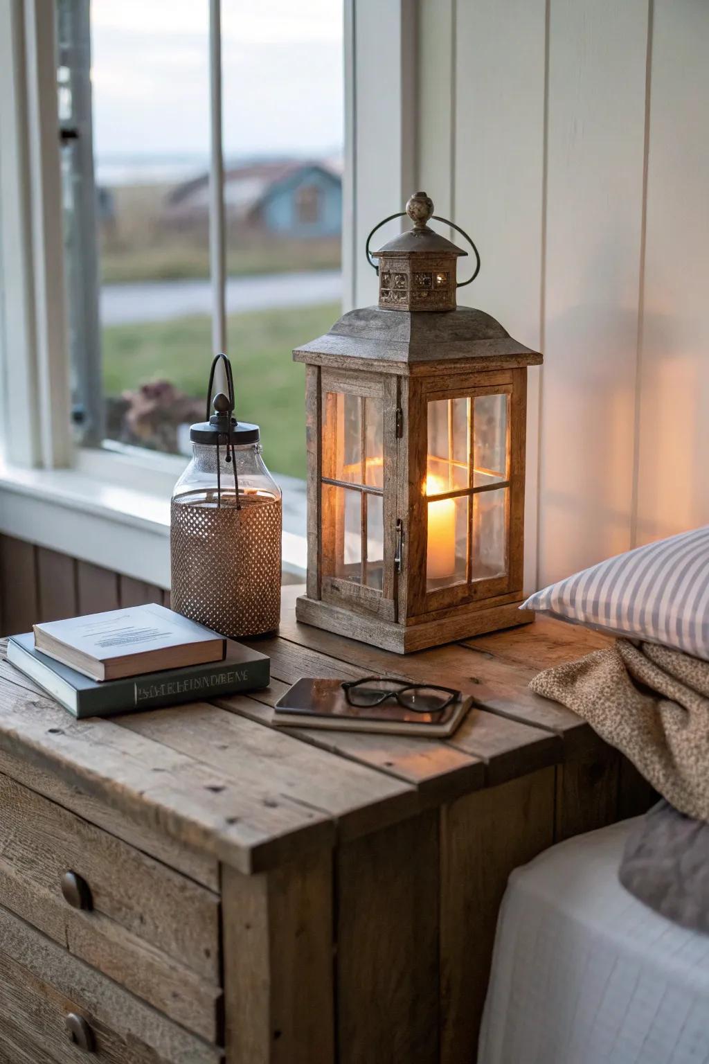 Lanterns add charm and ambient lighting.