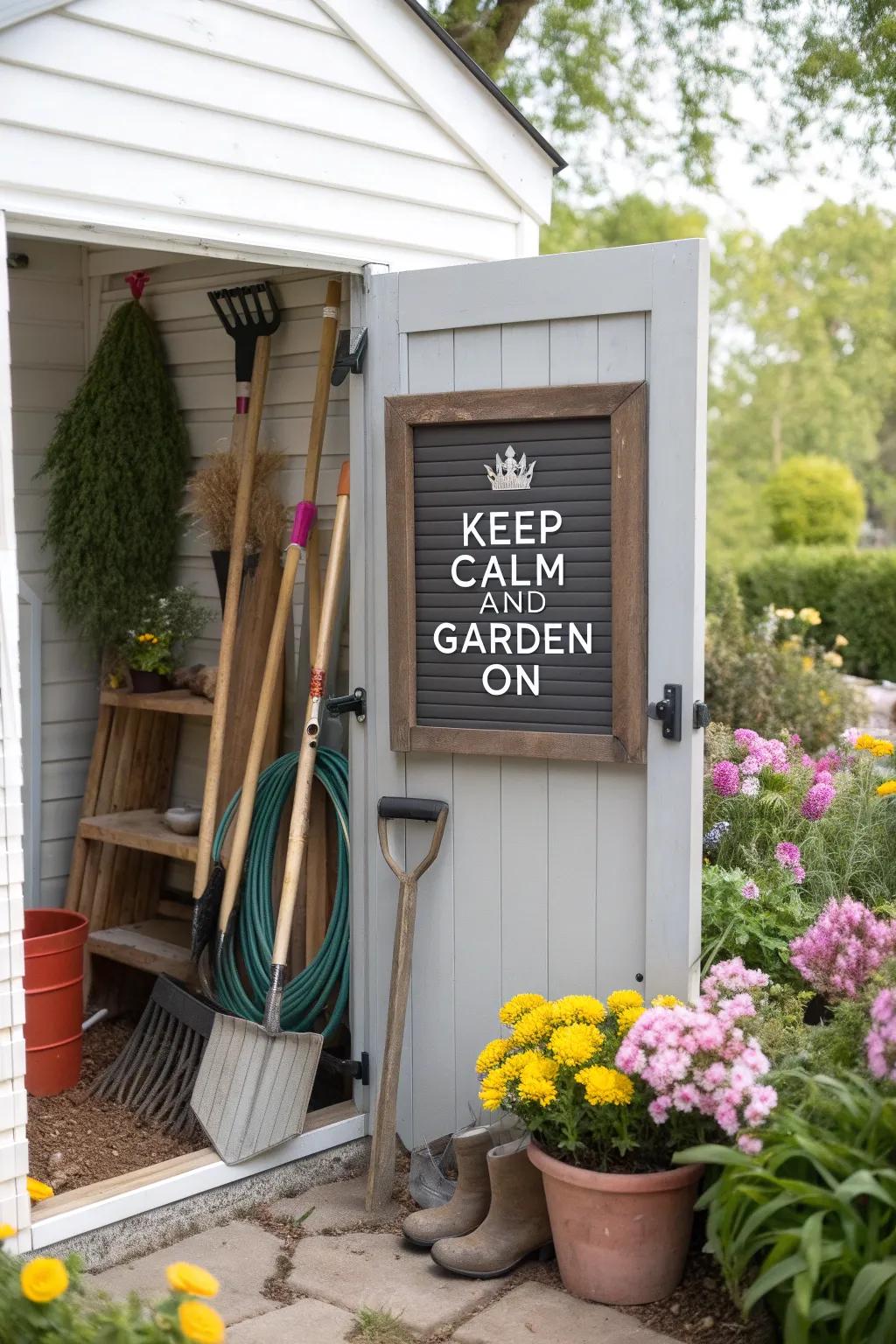 Motivate your gardening efforts with a calming message.