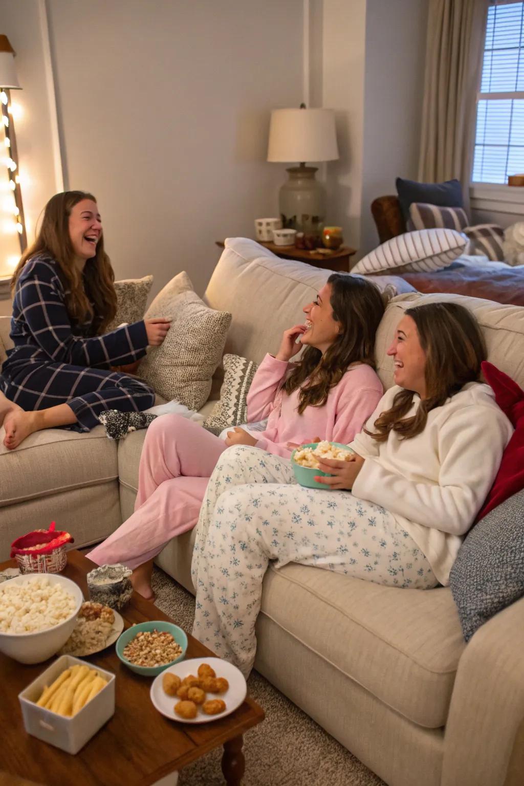 A laid-back sleepover for a relaxed and fun-filled Galentine's Day.
