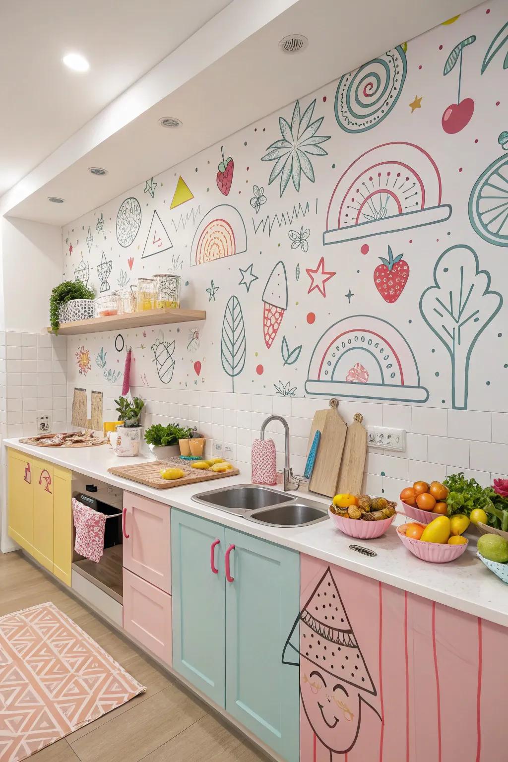 Add joy and wonder through whimsical linear patterns.