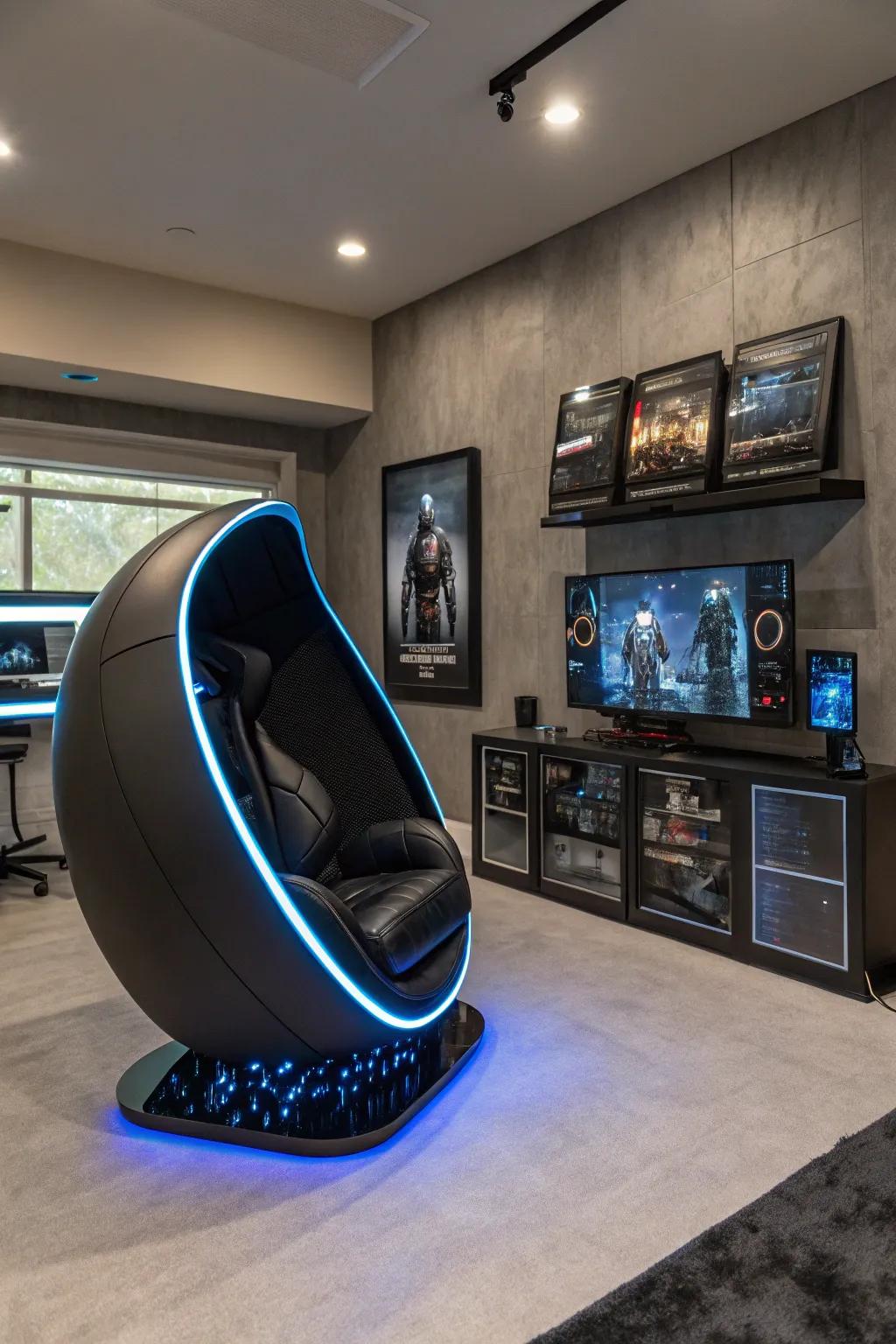 Step into the future with a space age comfort capsule.