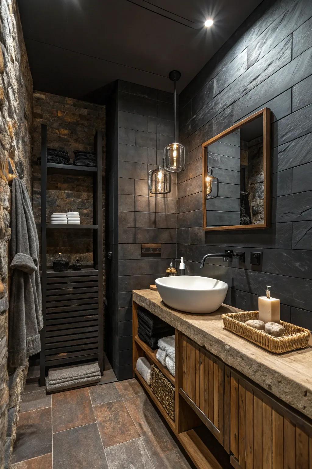 Tiered textures bring comfort and richness to your bathroom.