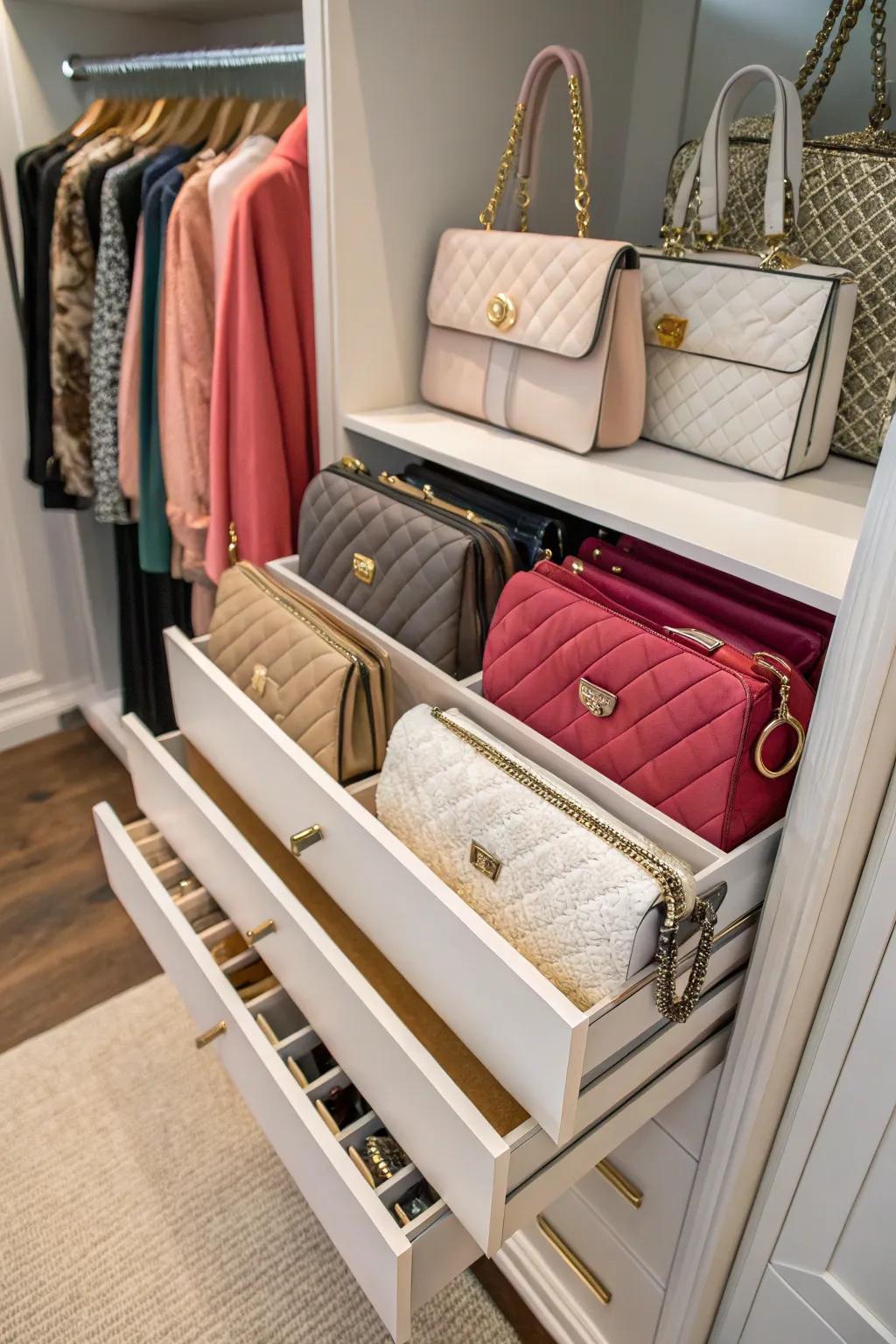 Linen drawers provide a protective and stylish storage solution.