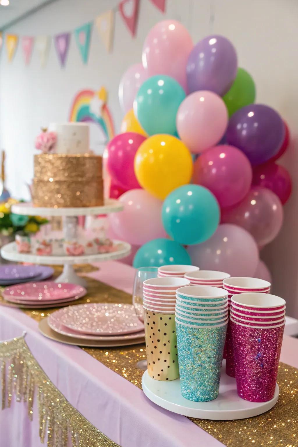 Sparkle adds a glamorous shine to any party decor.