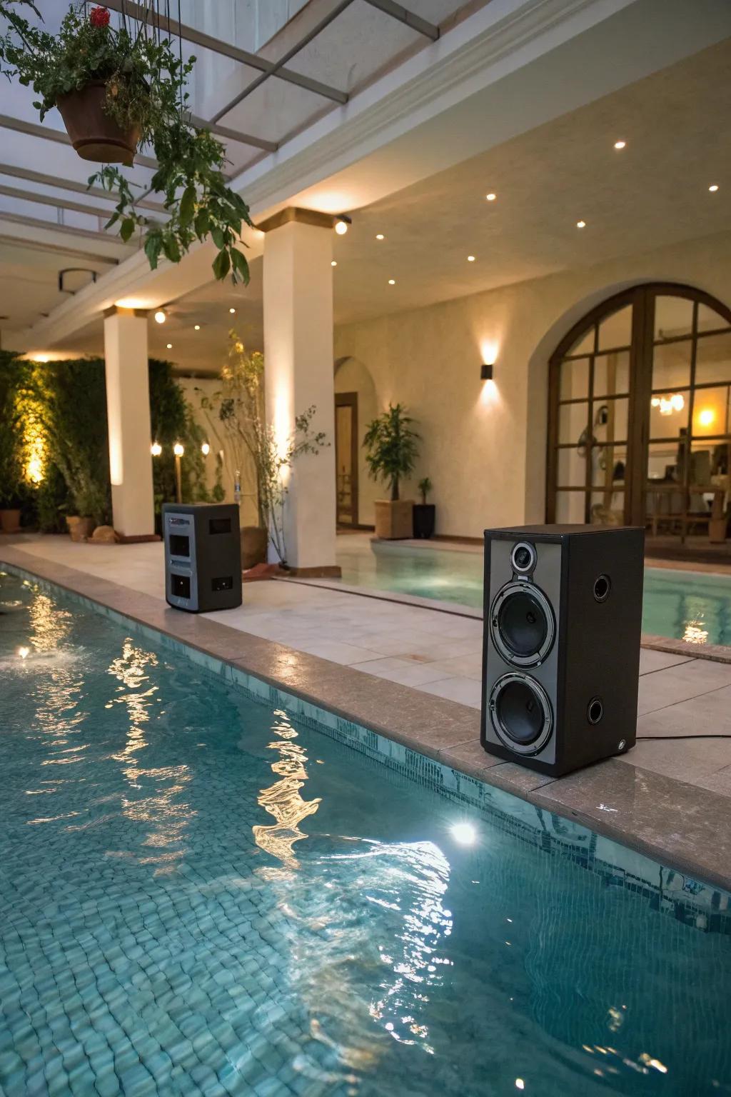 Immerse yourself in music with underwater speakers.