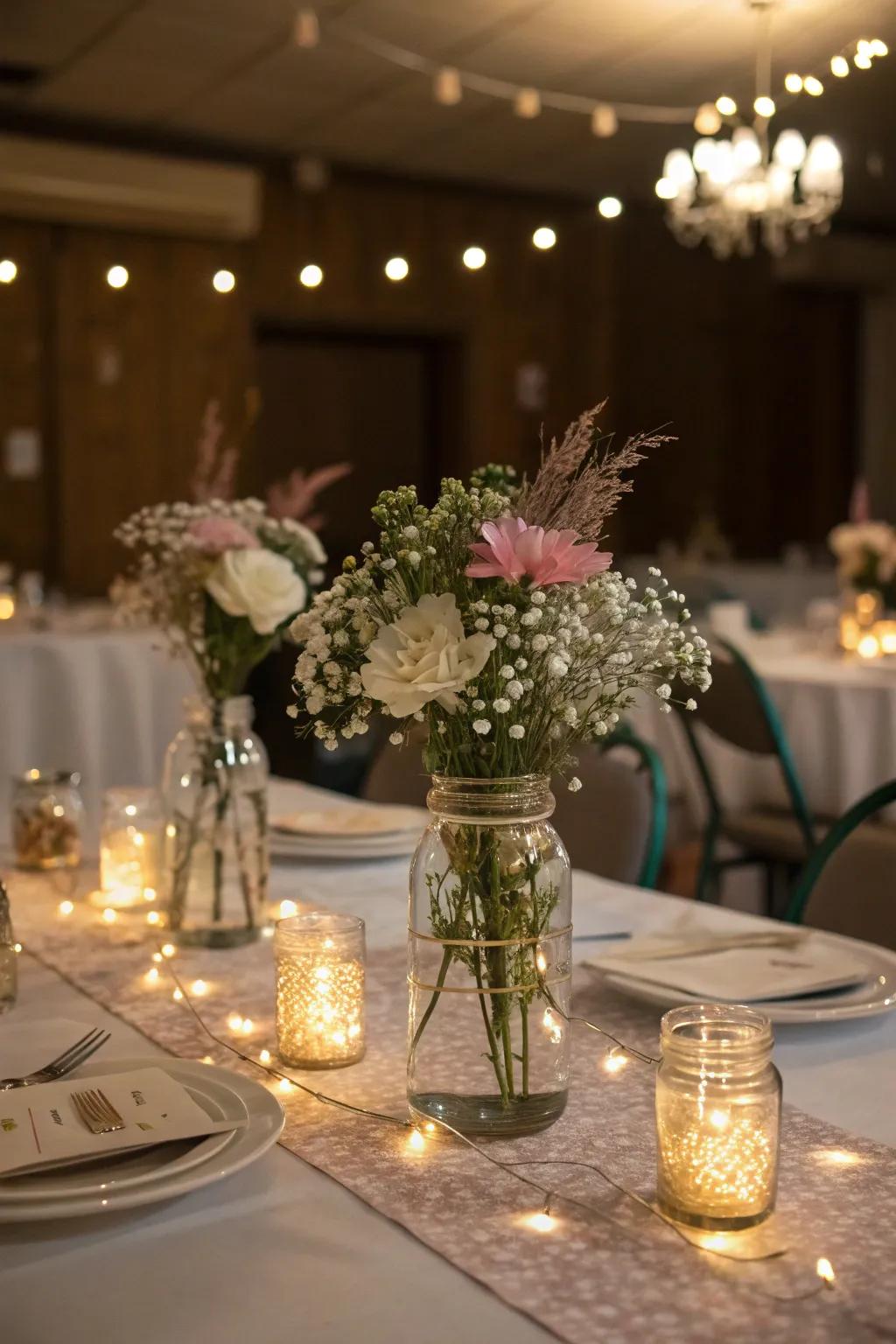 DIY centerpieces offer a personal and creative touch.