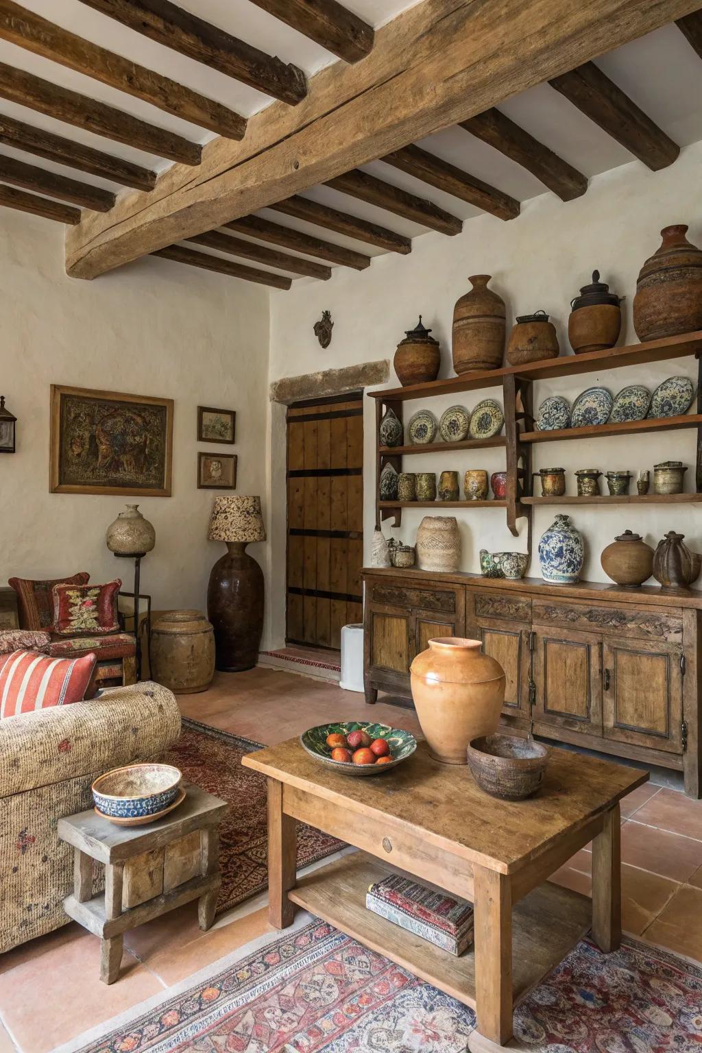 Baked clay and stoneware inject earthy shades and countryside charm to interiors.