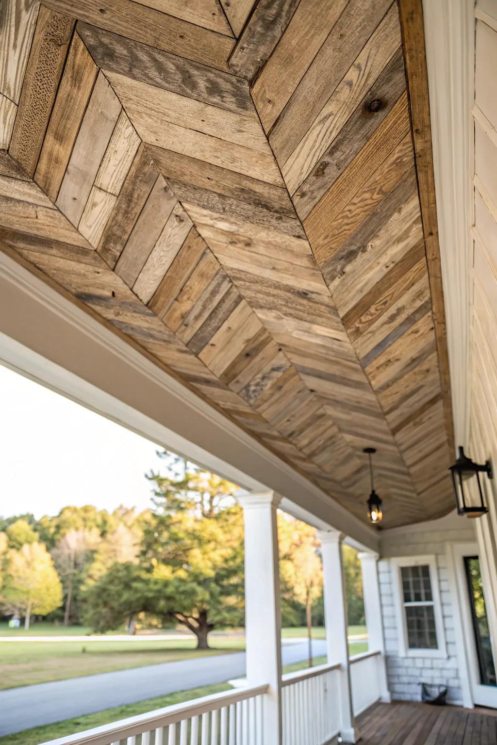 Herringbone motifs introduce energetic visual intrigue.