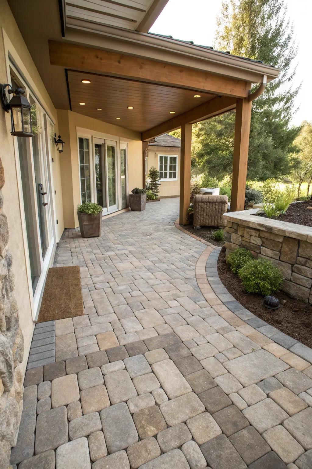 A harmonious transition amidst indoor and open-air living precincts.