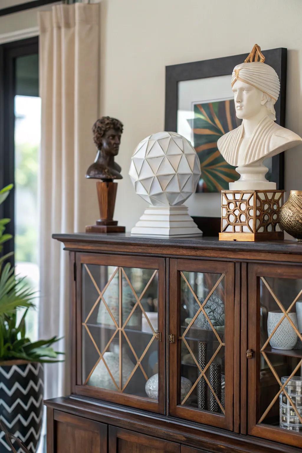 Sculptural accentuations append a contemporary edge.
