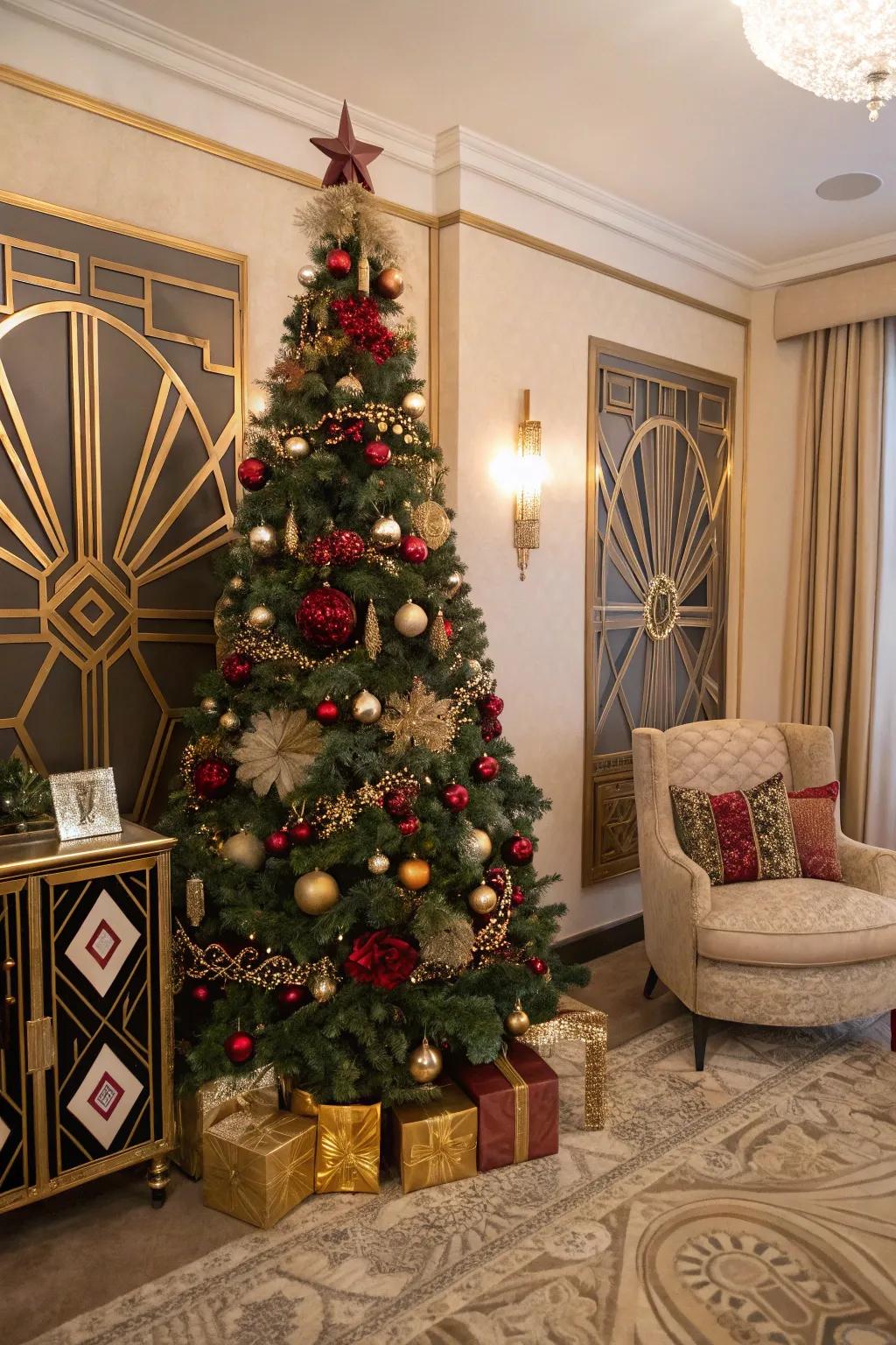 Art Deco radiance conveys the roaring twenties to your festive décor.